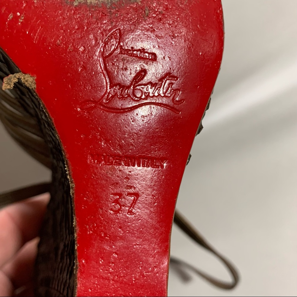 Christian Louboutin Size 37 Python Platform Wedge… - image 4